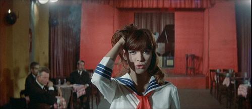 Her eyebrows artificially pointed upwards to enhance those fine dauntlessly candid eyes.

I think of Melissa once more: hortus conclusus, soror mea sponsor. . . .

— Lawrence Durrell, The Alexandria Quartet (1957-60)

Anna Karina
Une femme est une femme (1961)