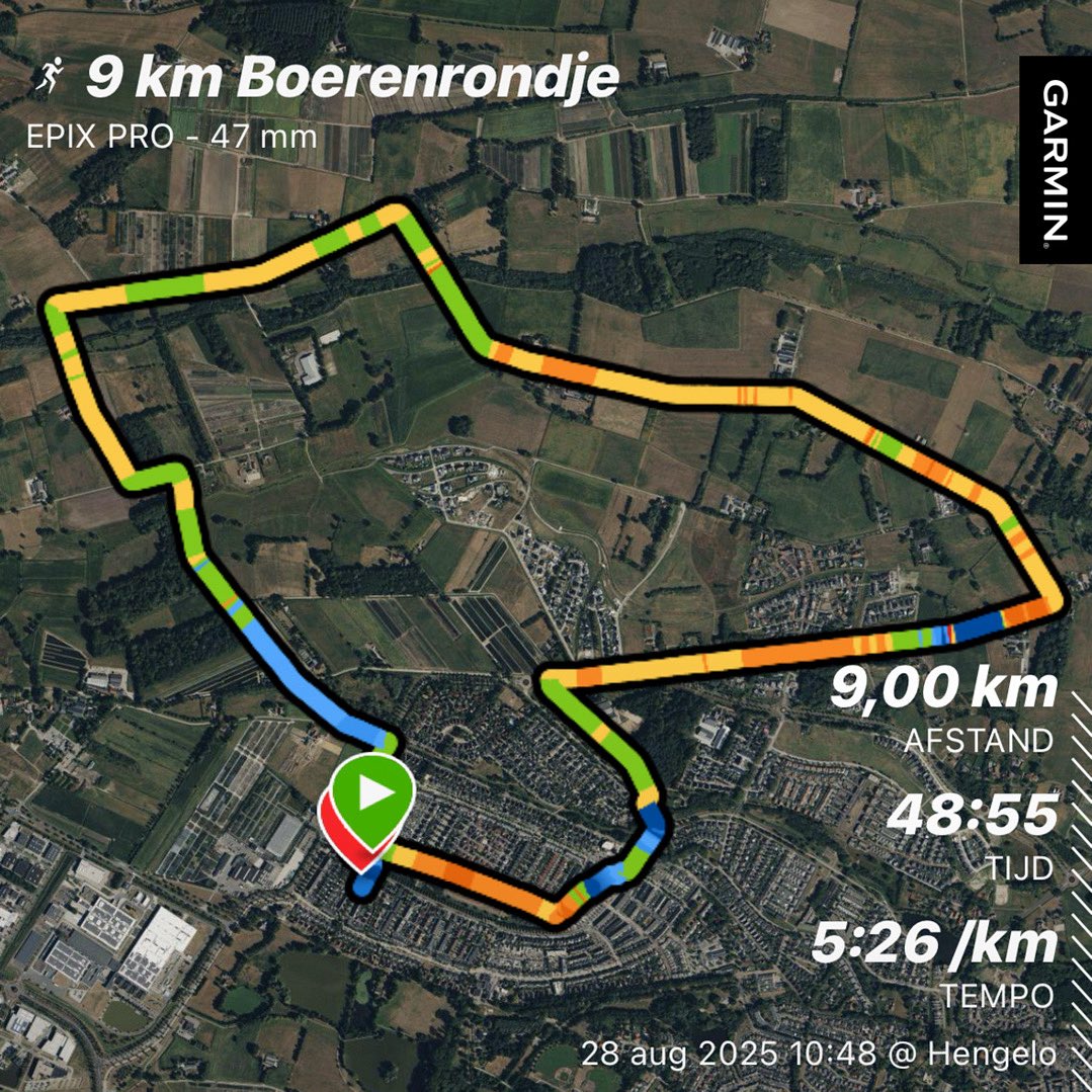Vandaag een 9 km Boerenrondje gelopen voor de late dienst uit. Was een prima rondje, lekker door kunnen rennen. Leek niet zo warm meer, was het wel. Dus nu even niets en dan hup, aan het werk! Fijne dag allemaal!! <a href="/loopmaatjes/">Loopmaatjes</a> <a href="/hardloopvriend/">Hardloopvriend</a>