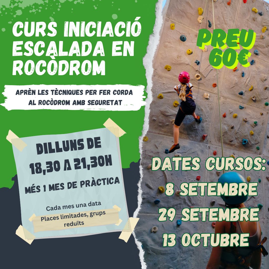 Aquí les dates dels #cursos iniciació #escalda #rocodrom per la tornada de #vacances

Reserveu ja al mail o per missatge

#uecsants #iniciaciorocodrom