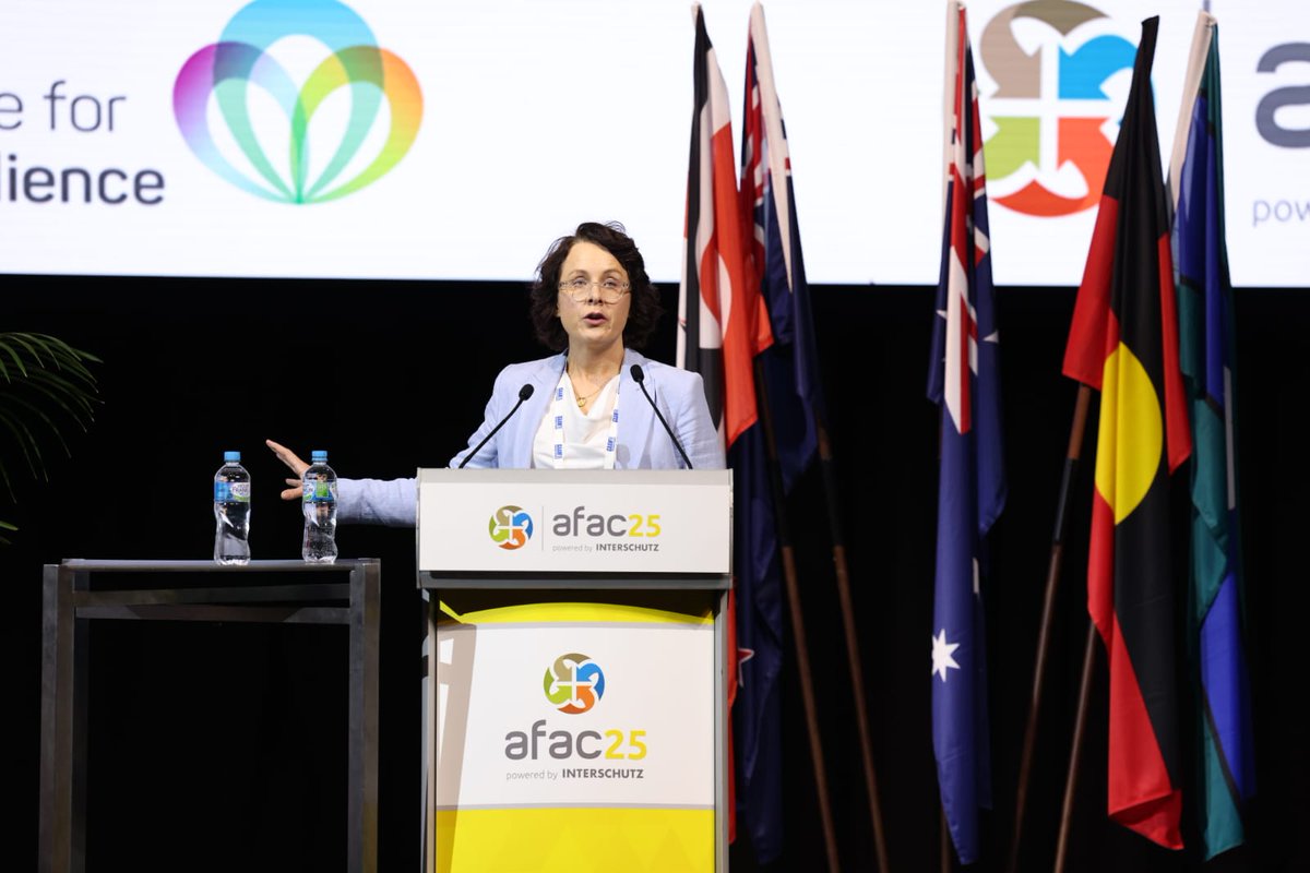 AFACnews's tweet photo. Anni Fordham CF, Churchill Fellowship, @dfes_wa, presented 'Beyond barriers: How partnerships are driving inclusive emergency information' at #AFAC25. https://t.co/e014RwXEMA