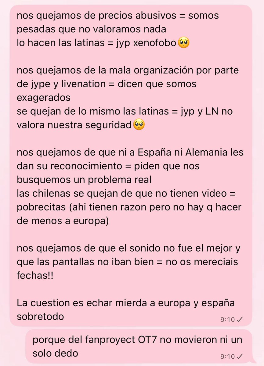 hwangkissu's tweet photo. Me teneis MUY CANSADA, gran parte de Latam Stay os habeis pasado 3 pueblos con Stay España desde el anuncio de fechas, cualquier cosa relacionada con nosotras os molesta, nosotras nos hemos alegrado por cada logro respecto a vosotras, si necesitabais difundir algo os ayudabamos+ https://t.co/hND9UHajUP