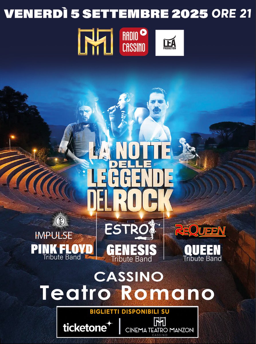 Requeen_tribute's tweet photo. Vi aspettiamo a #Cassino!!! 🔥🔥🔥
Biglietti: https://t.co/DHwp5GcONc

#requeentributeshow #queen #concert #teatroromano https://t.co/SgtbBWYfYU