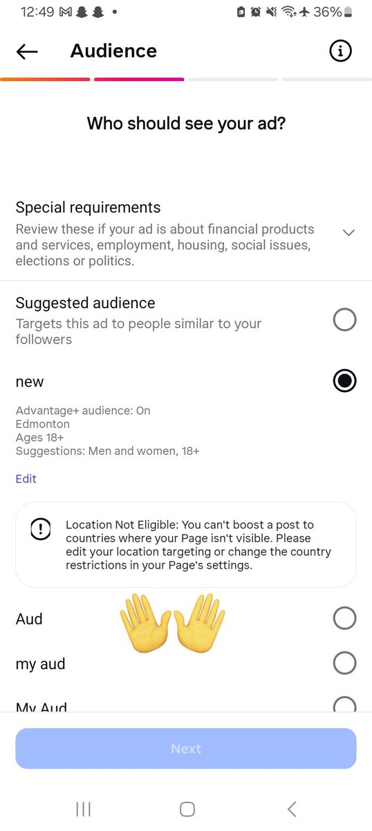 aavi44's tweet photo. @instagram @facebook @Meta 

Unabel to boost post instagram.
 
Help me resolved this issue.

#instagram
#ads
#metasupport 
#instagramsupport https://t.co/gKSK469ov0