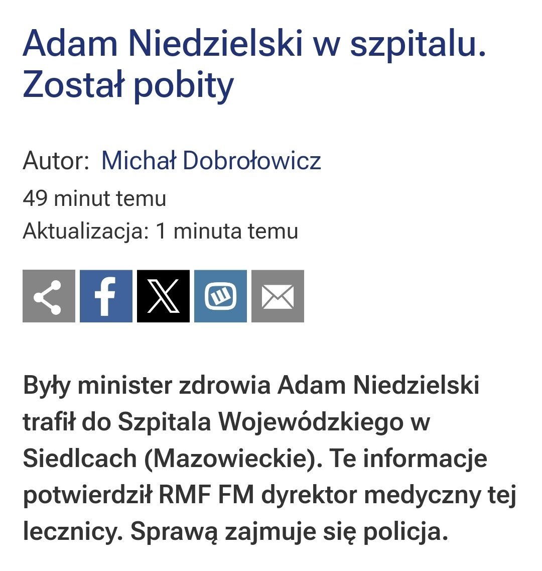 Pobicie byłego ministra zdrowia to pokłosie słabości państwa w walce z mową nienawiści i słów takich osób jak Grzegorz Braun, który z mównicy sejmowej zwracał się do Niedzielskiego: "będziesz pan wisiał". Braun do dziś pozostaje bezkarny za tamto i inne oburzające zachowania.
