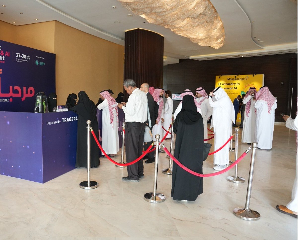 Tradepassglobal's tweet image. The morning buzz is on at #SDAIS 2025! Delegates are checking in, coffee’s brewing &amp;amp; excitement is rising for a day full of AI innovation &amp;amp; insights.

📍 JW Marriott Hotel Riyadh

#AI #DataAnalytics #DigitalTransformation #SaudiArabia