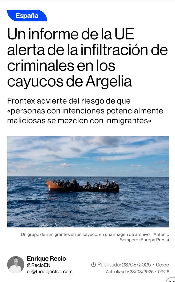 Preocupante. Pero Sánchez prefiere hacer oposición a las Comunidades Autónomas y al PP que ocuparse de los problemas de España. theobjective.com/espana/2025-08…