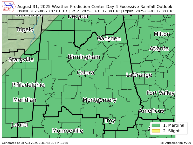WPC issues Day 4 Marginal Risk Excessive Rainfall Outlook at Aug 28, 7:01z for BMX wpc.ncep.noaa.gov/qpf/excessive_…