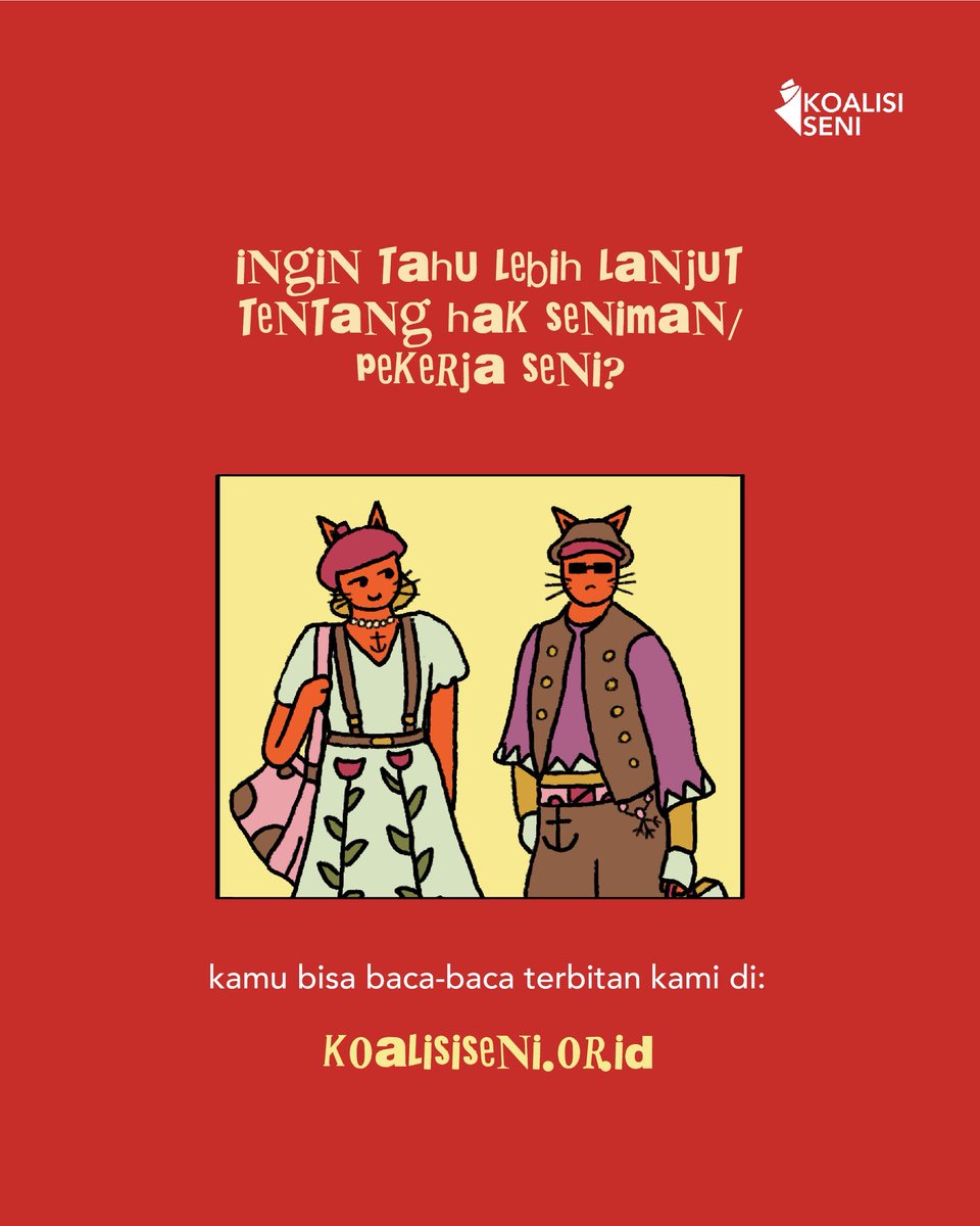 KoalisiSeni's tweet photo. Sebagai pekerja seni, kita juga nggak kebal dari masalah. Invoice telat cair, upah nggak dibayar, ruang kerja nggak aman—pernah ngalamin?
Padahal kita punya hak yang bisa diklaim. Aturannya ada, tinggal ditegakkan.
#koalisiseni #KitaKelasPekerja #seniman #pekerjaseni #wesail https://t.co/2hUcDNLslu