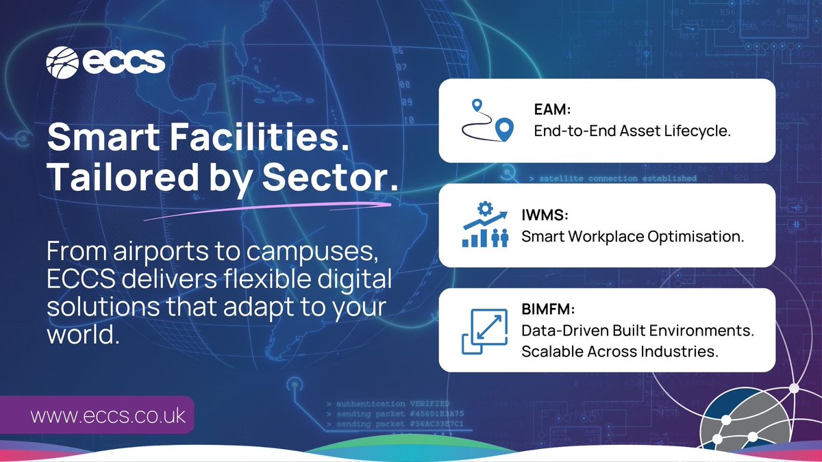 ECCS_Ltd's tweet image. Your facility is unique, so your tech should be too.

From campuses to airports, ECCS offers custom asset solutions like EAM &amp;amp; IWMS for smarter decisions. 

#SmartFacilities #AssetManagement