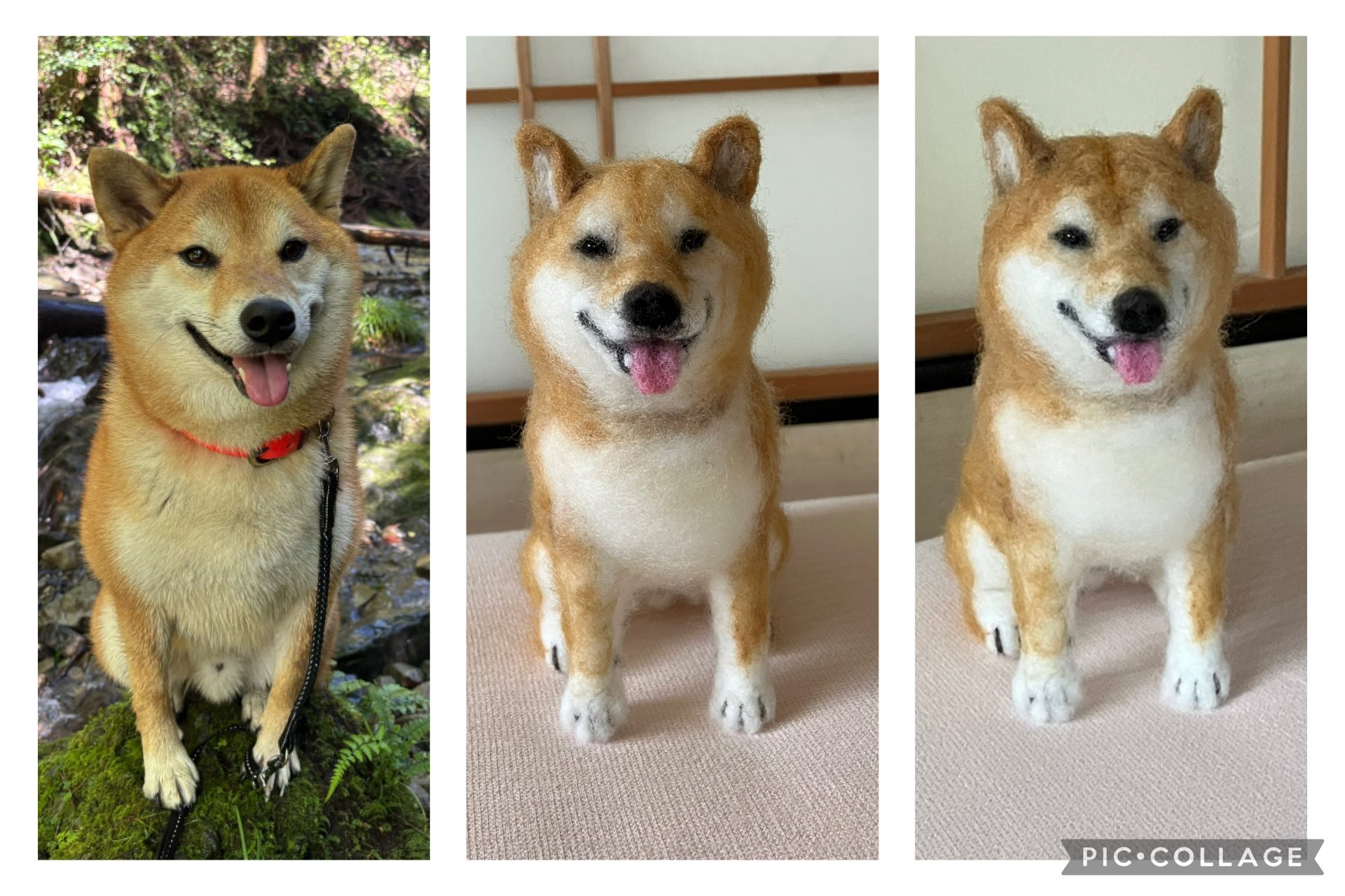 羊毛フェルト犬　コメント、プロフ必読！ 羊毛フェルト作成キット しば犬 - メルカリ