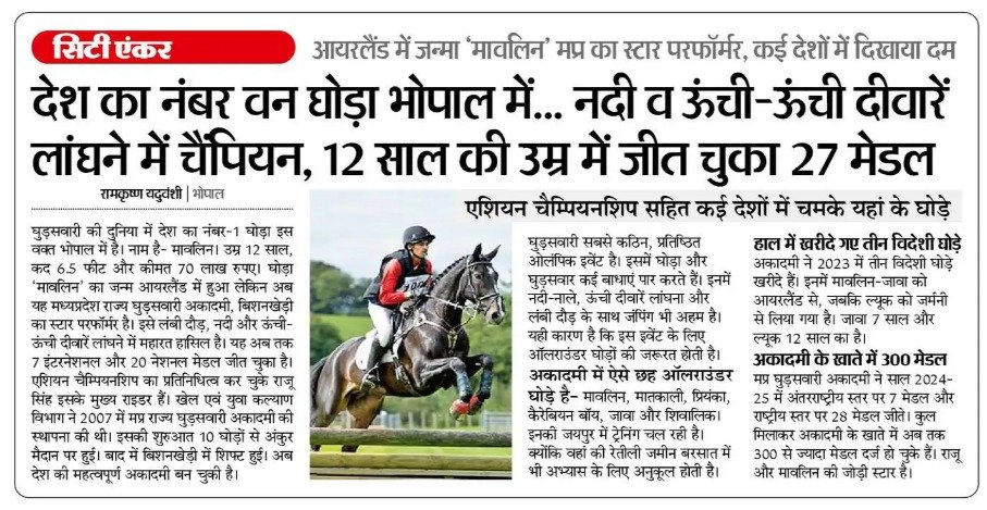jdjsbhopal's tweet photo. मावलिन" मप्र का स्टार परफॉर्मर , कई देशों में दिखाया दम
देश का नंबर वन घोड़ा भोपाल में ...12 साल की उम्र में जीत चुका 27 मेडल
@CMMadhyaPradesh
@MP_DSYW
#SportsInMP #RisingMP #Equestrian #mavalin https://t.co/ndBJwI8dUW