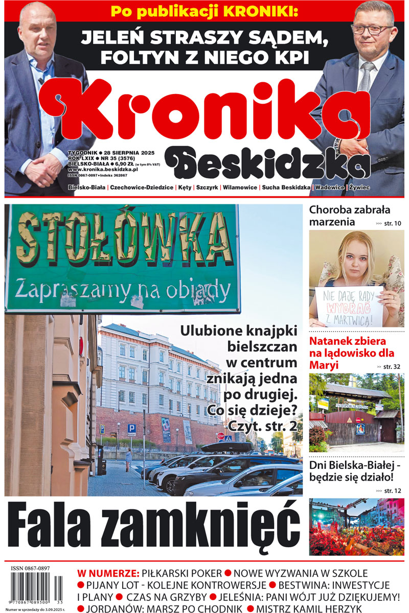 O fali zamknięć w bielskiej gastronomii piszemy - między innymi - w nowej KRONICE. Polecamy. E-wydanie na prasabeskidzka.pl