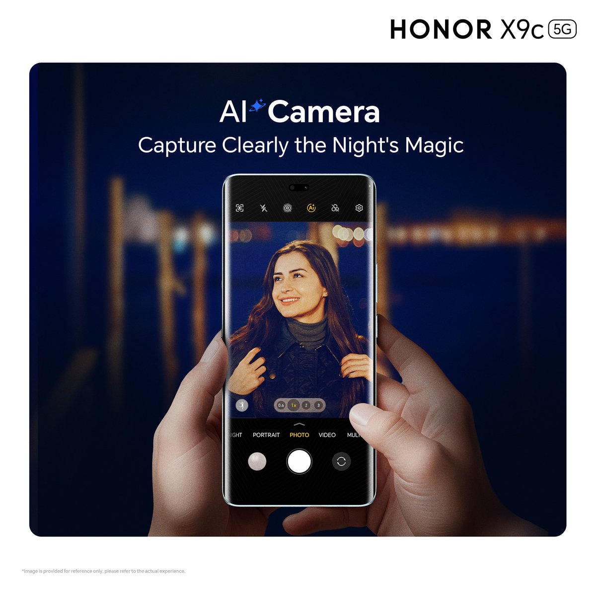 HiHonorIndia's tweet image. Dark nights, bright photos! ✨ Never miss a perfect shot with the HONOR X9c 5G's AI Night Camera. Perfect for festivals &amp;amp; nights out.

➡️ Buy Now: amazon.in/dp/B0FB9FP3G5/
*T&amp;amp;C Apply.
#HONORX9c5G #AICamera #NightPhotography #AmazonSpecials