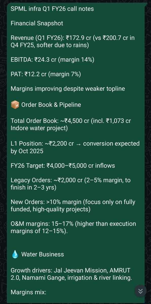 SUBHASH1357's tweet image. SPML infra FY26 Q1 call notes below:
No numbers were revealed on bid pipeline of BESS sector
#spml #spmlinfra