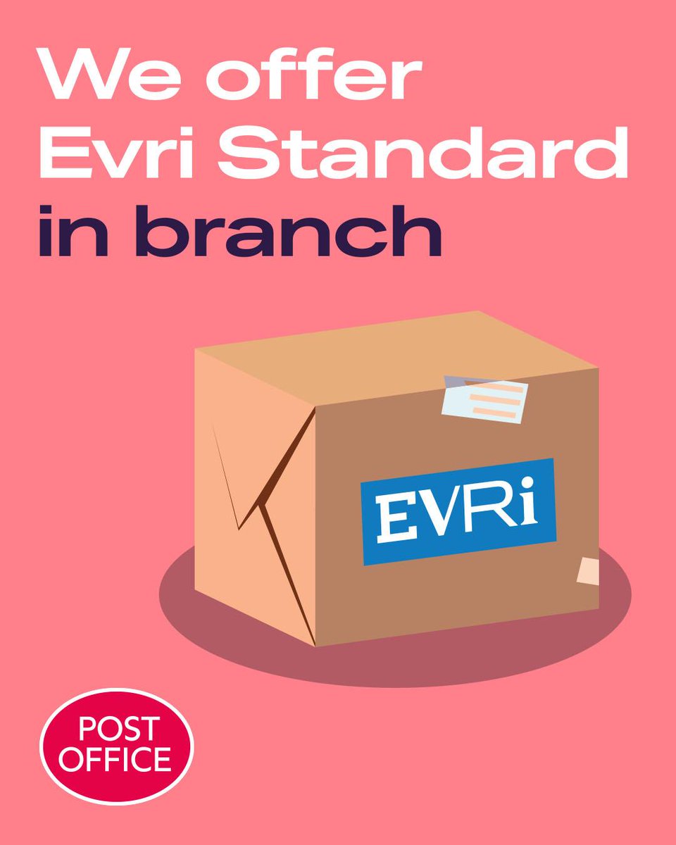 Need a tracked service that won’t break the bank?

From just £3.68 you can send a parcel up to 1Kg with Evri Standard including full tracking and up to £50 cover!

Pop in today to find out more