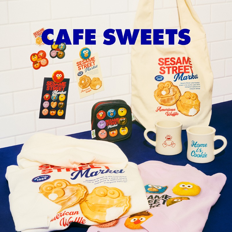 SesameStMarket's tweet photo. 大好評！カフェモチーフシリーズ第2弾🍩
ドーナツ&amp;ワッフルを大胆にあしらった
新作アイテムが登場💓
スイーツの美味しさや見た目の楽しさを
そのままに、カラフルでインパクトのあるデザインが魅力的🍰✨

セサミストリートの仲間たちと、ハッピーで“おいしい”ひとときを☕