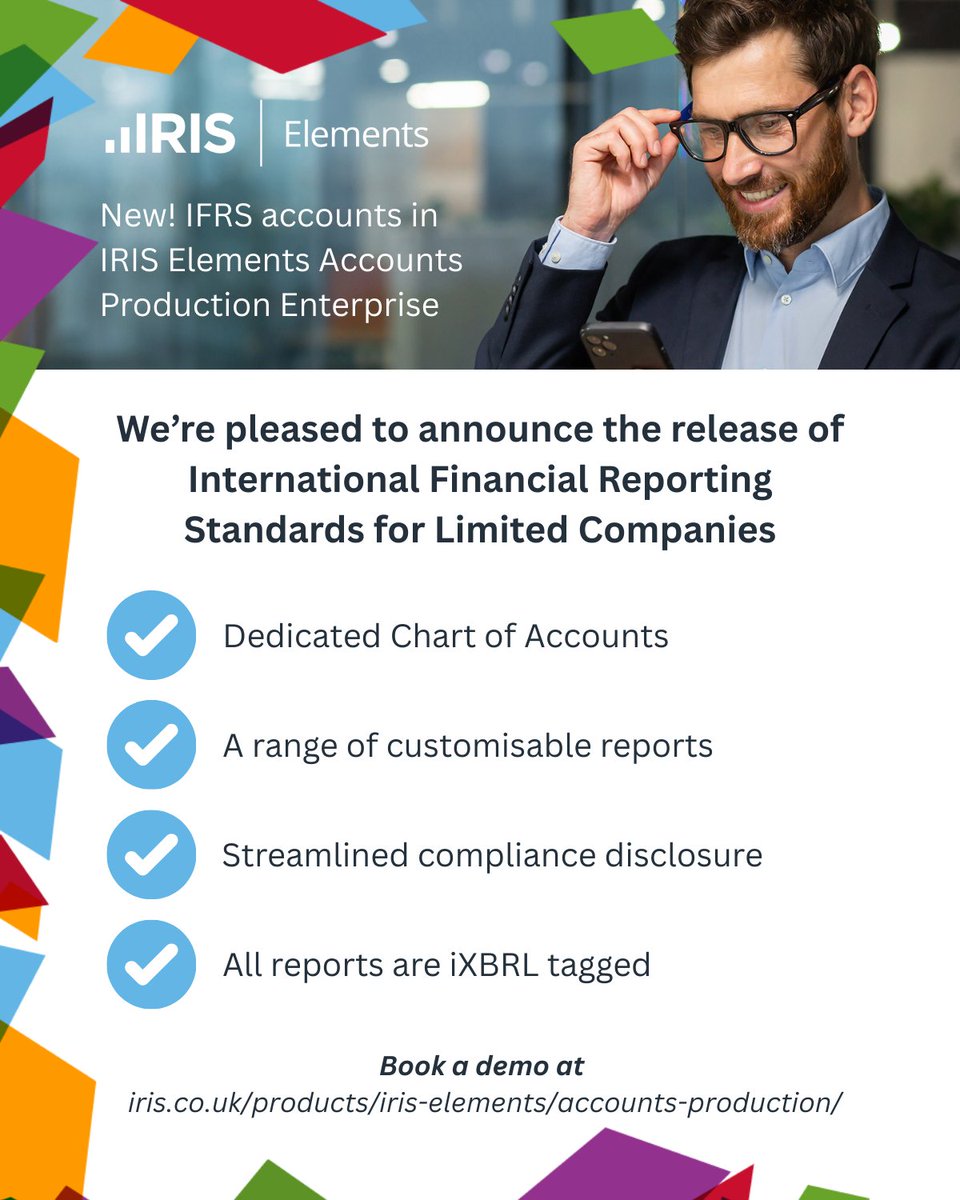 IRIS Accountants (@irisaccountants) on Twitter photo Discover the benefits of using International Financial Reporting Standards (IFRS)  for Limited Companies!
Elevate your financial reporting with IFRS! Request a demo today at: 
bit.ly/3UvCHQj
#Accountancy #Finance #Compliance #IFRS Discover the benefits of using International Financial Reporting Standards (IFRS)  for Limited Companies!
Elevate your financial reporting with IFRS! Request a demo today at: 
bit.ly/3UvCHQj
#Accountancy #Finance #Compliance #IFRS