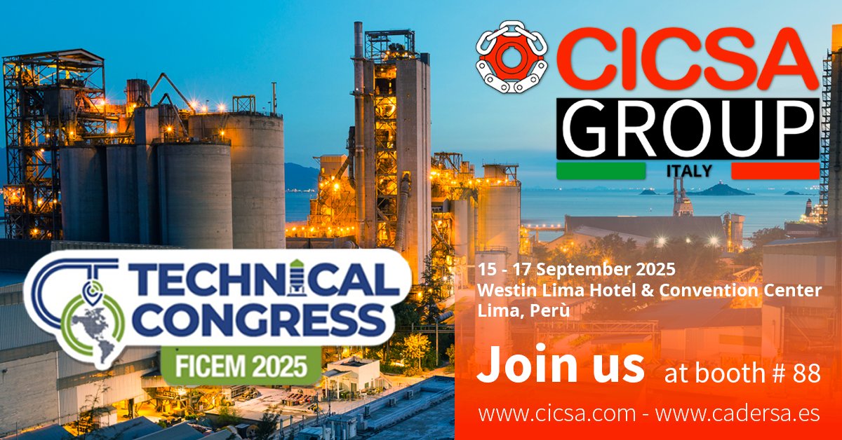 📣 We will be back at the FICEM Technical Congress! 

📅 15 - 17 September 2025
📍 Westin Lima Hotel &amp; Convention Center 
Booth #88 - Come by our stand to check out our latest products!

#FICEM2025 #TechnicalCongress #CTFICEM2025 #exhibition #CementIndustry #CICSAGroup #CICSA