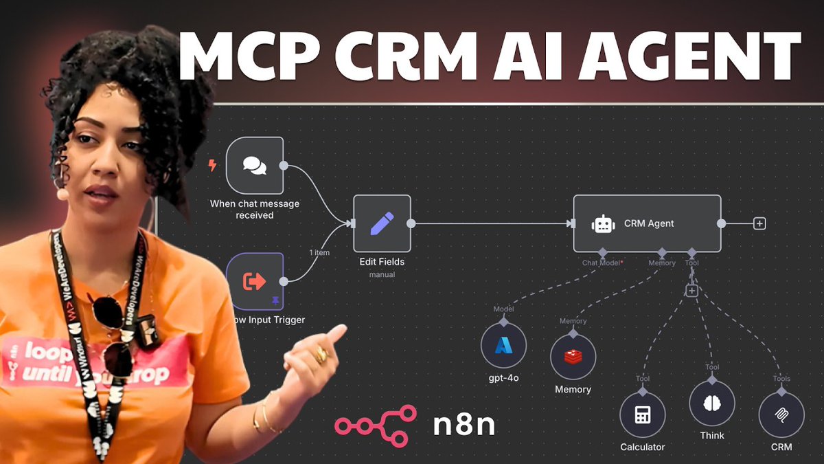 n8n.io (@n8n_io) on Twitter photo At <a href="/WeAreDevs/">WeAreDevelopers</a>, <a href="/Oumnya_/">Oumnya | CloudStation</a> showed how her AI chief of staff Charlie runs CloudStation on n8n, generating leads with voice, coordinating multi-agent AI, and automating workflows end to end.
👉🏻 Watch: youtube.com/watch?v=h4Kfza… At <a href="/WeAreDevs/">WeAreDevelopers</a>, <a href="/Oumnya_/">Oumnya | CloudStation</a> showed how her AI chief of staff Charlie runs CloudStation on n8n, generating leads with voice, coordinating multi-agent AI, and automating workflows end to end.
👉🏻 Watch: youtube.com/watch?v=h4Kfza…