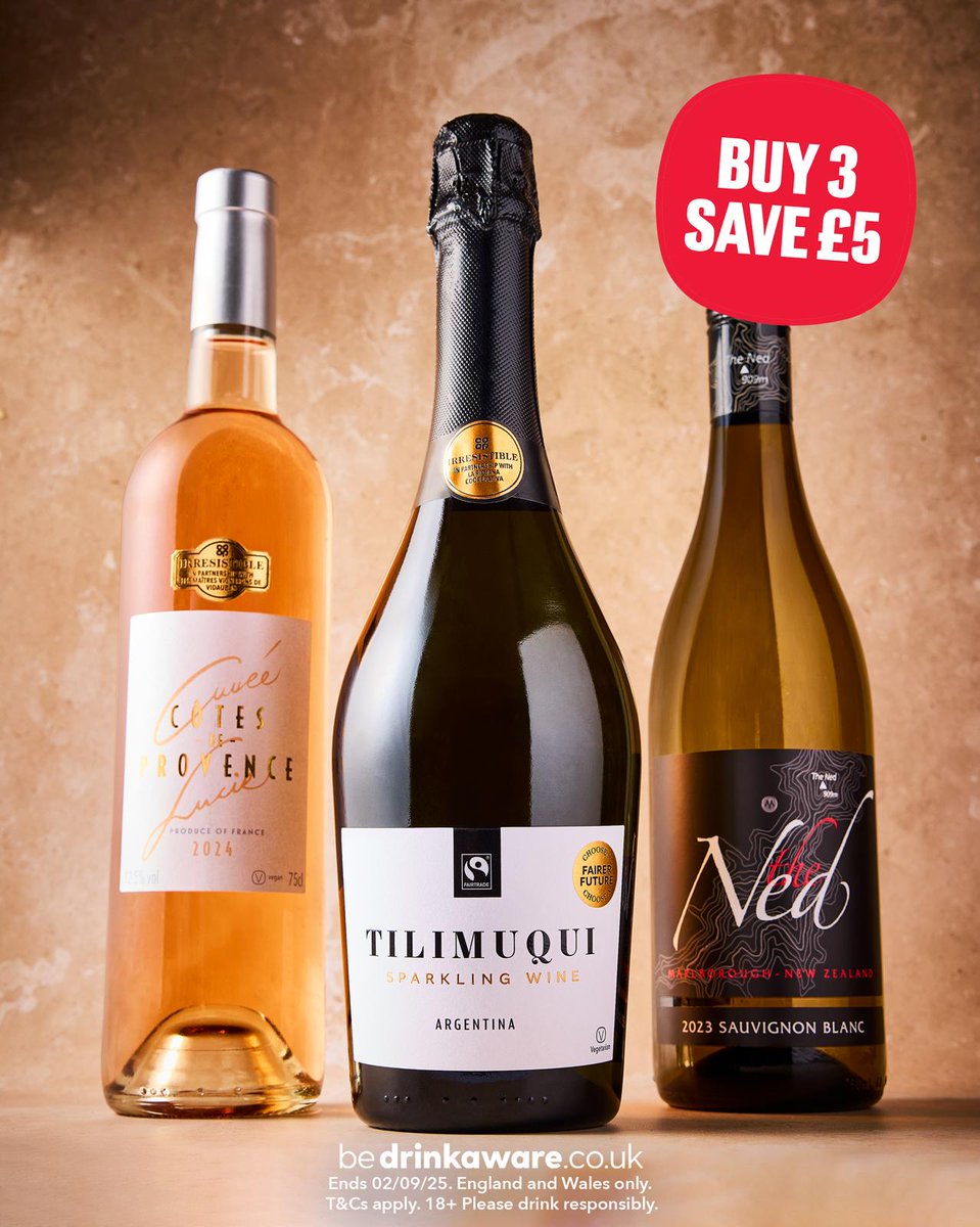 Buy 3, save £5 on selected bottles of wine in your local <a href="/coopuk/">Co-op</a> 🍷 T&amp;Cs apply.