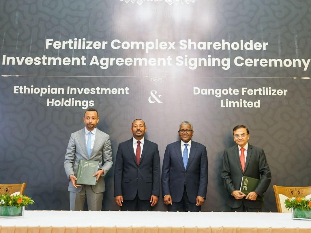 aa_prosperity's tweet photo. Congratulations to all Ethiopians on another milestone in our journey toward food security and agricultural transformation. Today, we signed the Fertilizer Complex Shareholder Investment Agreement between Ethiopian Investment Holdings and Dangote Industries Limited. 
#aa_prosper https://t.co/TTIaplUkGV