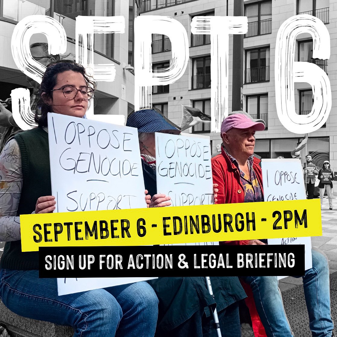 Defend our Juries (@defendourjuries) on Twitter photo BREAKING - SCOTLAND ACTION
In addition to London’s September 6th action, Defend Our Juries and <a href="/scottishpsc/">Scottish PSC</a> are calling on people to join a Lift The Ban action in Edinburgh on September 6th outside Queen Elizabeth House.
Go to wedonotcomply.org for info and signup. BREAKING - SCOTLAND ACTION
In addition to London’s September 6th action, Defend Our Juries and <a href="/scottishpsc/">Scottish PSC</a> are calling on people to join a Lift The Ban action in Edinburgh on September 6th outside Queen Elizabeth House.
Go to wedonotcomply.org for info and signup.