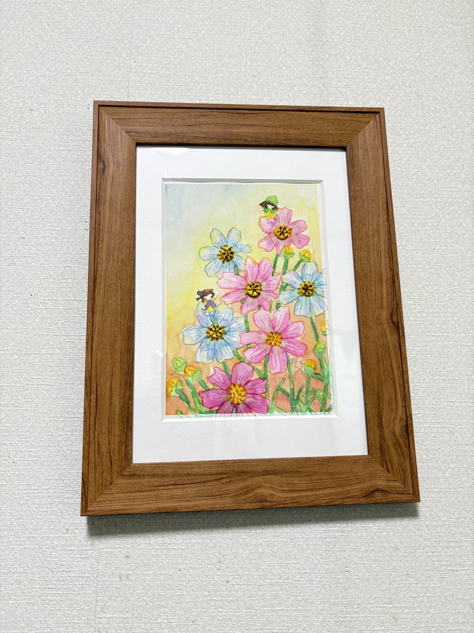 コスモスと気球　アクリル原画 SUZUHIRO on X: 