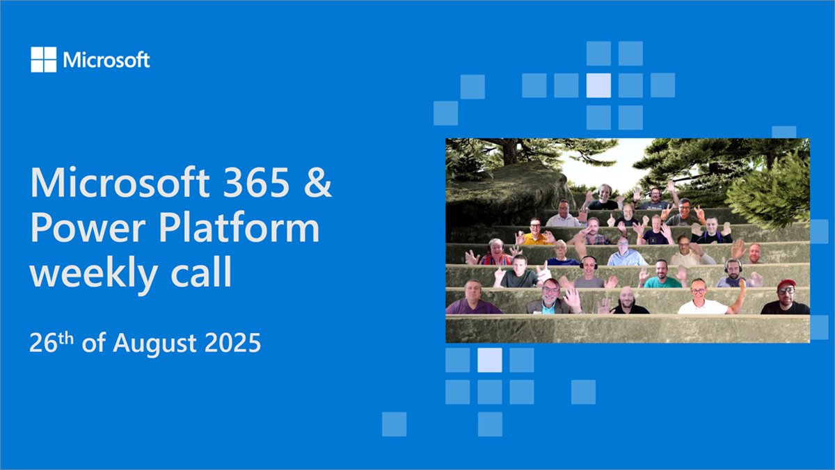 💾 Recording of the #Microsoft365dev &amp; #PowerPlatform call 26th of August

• The latest updates
• Focus this time on #Copilot, Power Apps, #SharePoint &amp; #SPFx
• Demos by Elianne Burgers, <a href="/tmaestrini/">Tobias Maestrini 🦋 @tmaestrini.bsky.social</a>, <a href="/im_nishkalank/">Nishkalank Bezawada | Microsoft MVP</a>, <a href="/iamguidozam/">Guido Zambarda</a> &amp; <a href="/kasuken/">Emanuele Bartolesi</a>

📺 Watch → msft.it/6019sZXt1
