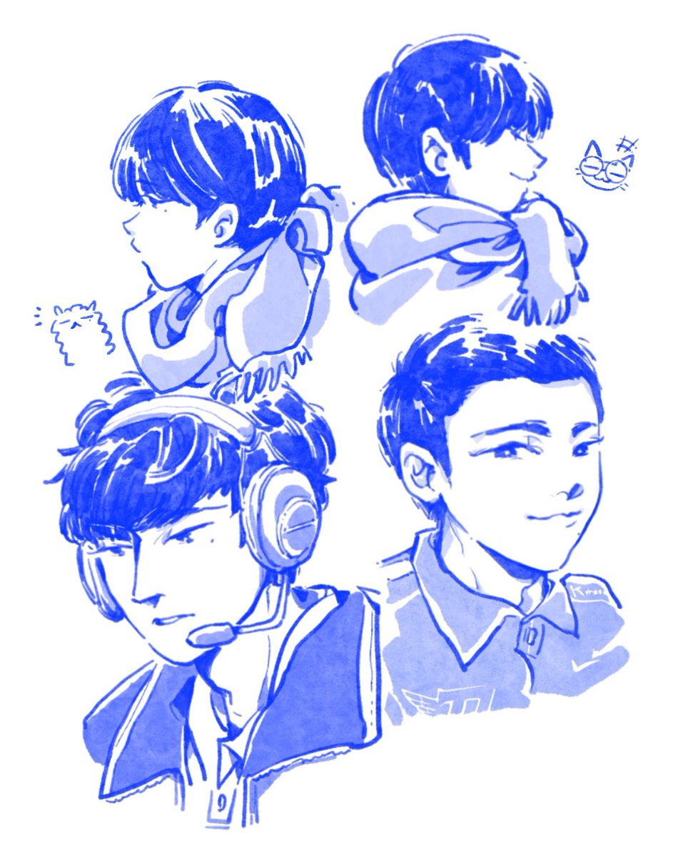 Found mah old art not finish yet of Mapoduo 🥹

Kiddo KHK &amp; kiddo LSH.
And Debut-era of #Deft &amp; #Faker.