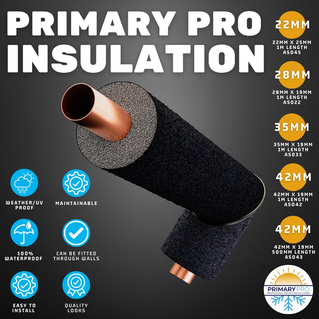 Primary Pro (@primarypro1) on Twitter photo ⭐ Primary Pro Product Spotlight: Primary Pro Insulation ⭐ 
At Primary Pro, we take insulation seriously, and our Primary Pro Insulation is designed to deliver top-tier performance. Whether you’re working with 22mm, 28mm, or 35mm pipes, we have the right insulation solution for ⭐ Primary Pro Product Spotlight: Primary Pro Insulation ⭐ 
At Primary Pro, we take insulation seriously, and our Primary Pro Insulation is designed to deliver top-tier performance. Whether you’re working with 22mm, 28mm, or 35mm pipes, we have the right insulation solution for