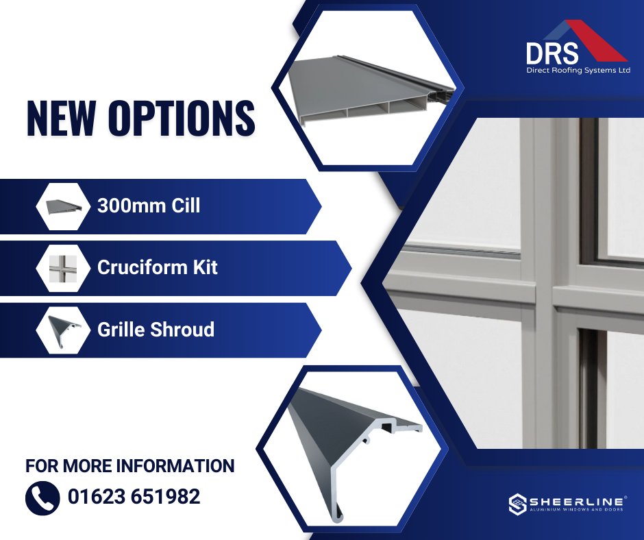 We're always looking for innovative ideas &amp; options for our #aluminiumdoors and #windows to give you more choice &amp; flexibility. Take a look at these new product options.  Call for more info 01623 651982 or visit bit.ly/4lNqOR2 to find out more
