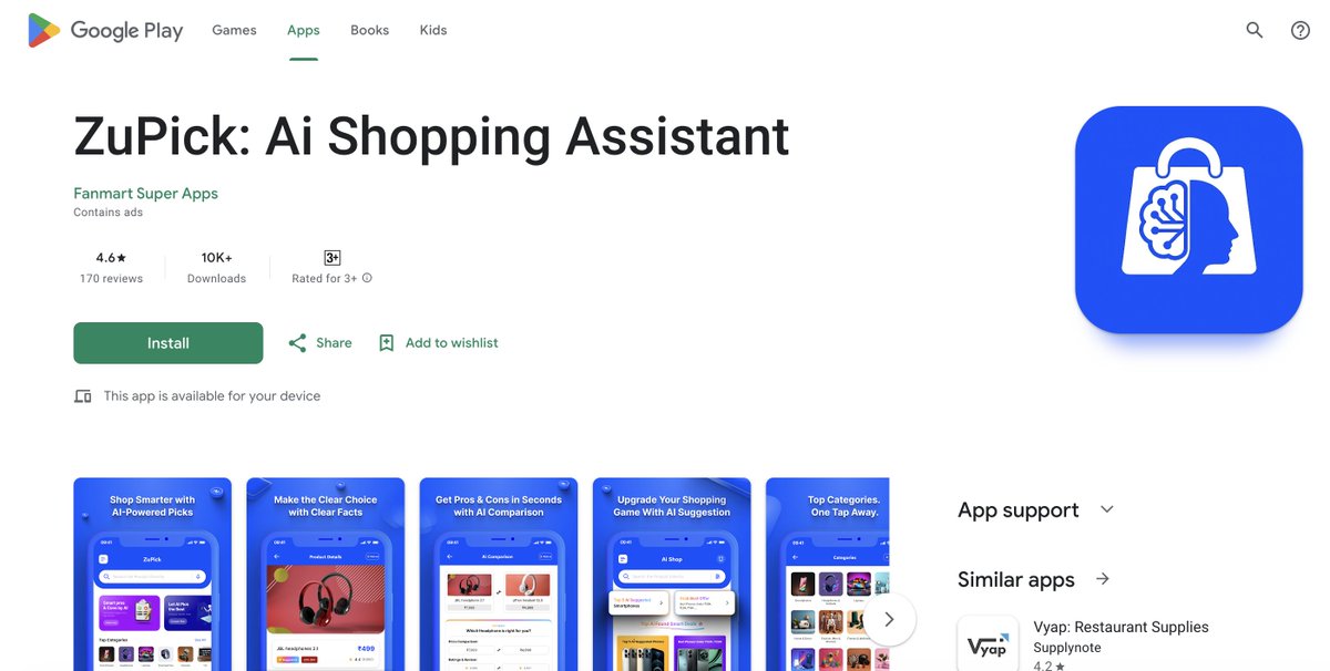 🎉 Big Milestone Unlocked! 🎉

With all your love &amp; support, ZuPick Ai has officially crossed 10K+ downloads on Play Store 📲 and received 170+ reviews ⭐

We’re beyond grateful to our #ZuPickFam for trusting us, supporting us, and being part of this journey 💙

This is just the