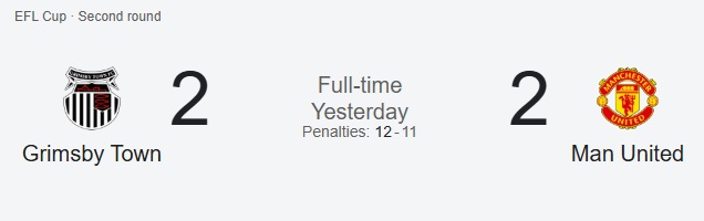 HUGE CONGRATULATIONS to <a href="/officialgtfc/">Grimsby Town F.C.</a> and their magnificent win on penalties against @manutd in the #CarabaoCup Second Round!! #UTM #Grimsby #Thistownknows