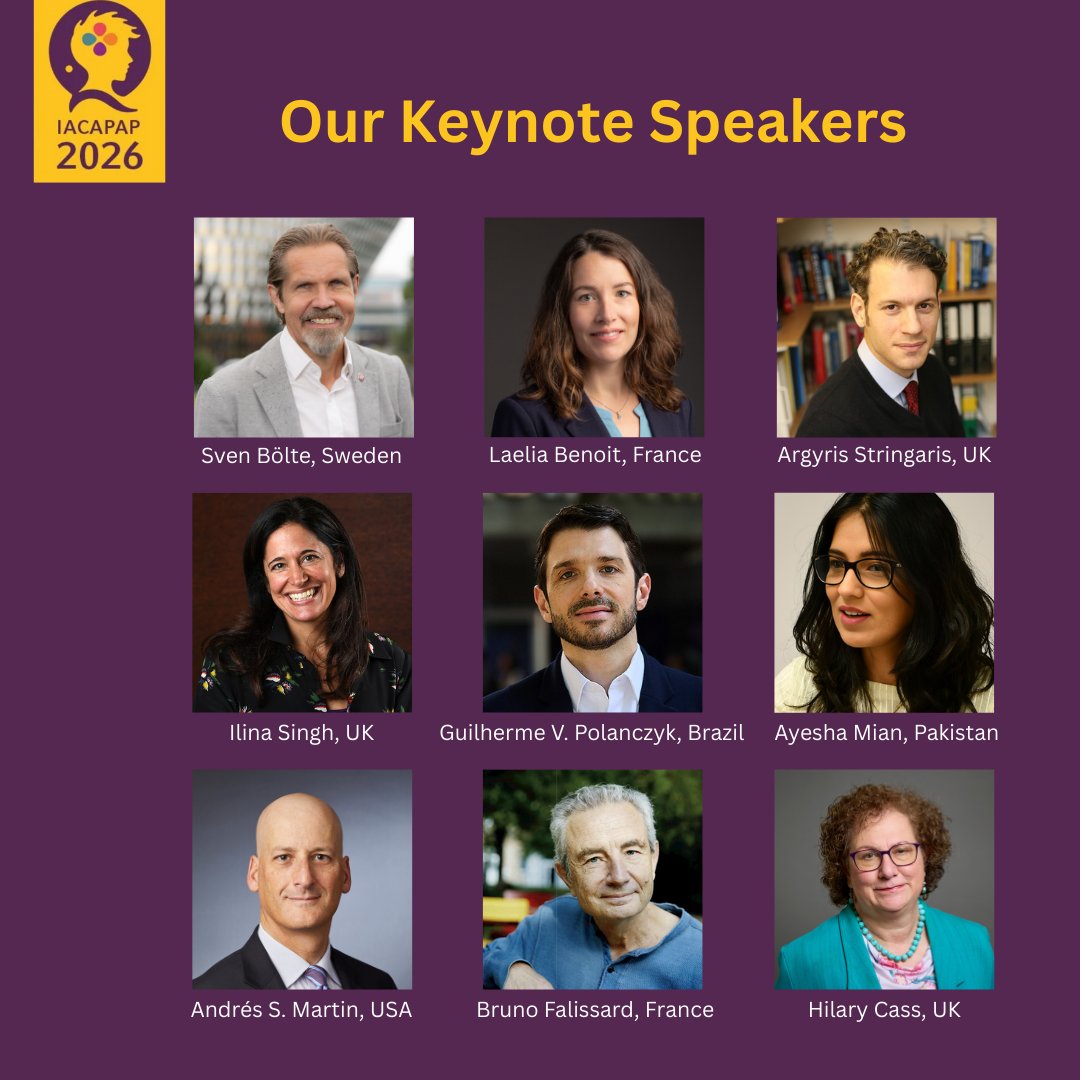 IACAPAP's tweet image. 🚀We’re thrilled to reveal our first keynote speakers for IACAPAP on our website: iacapap-congress.com/programme/keyn…

More information about their lectures will be posted here. Follow us to stay up to date

#IACAPAP #IACAPAP2026 #CCH #MentalHealthMatters #MentalHealth