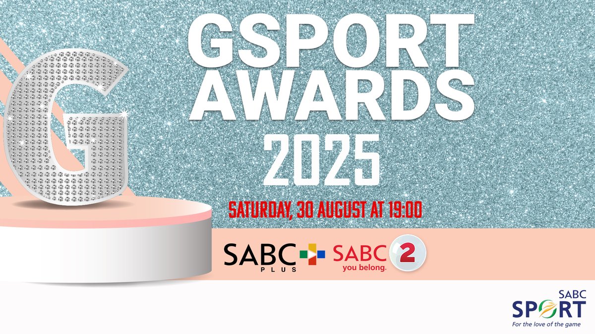 SABC_Sport's tweet photo. 🏆🥇 #gsportAwards2025

Don’t miss the #gsport Awards this weekend! 🥇 🏆 🏅 

📅 Sat, 30 Aug
⏰ 19:00
📺 Live on SABC 2
📱 Stream live on https://t.co/26PdrPrnVE
📲 Download the SABC Plus app now to catch every moment on the go 

#IrecogniseHer #SABCSport https://t.co/qNSYIh9wQl