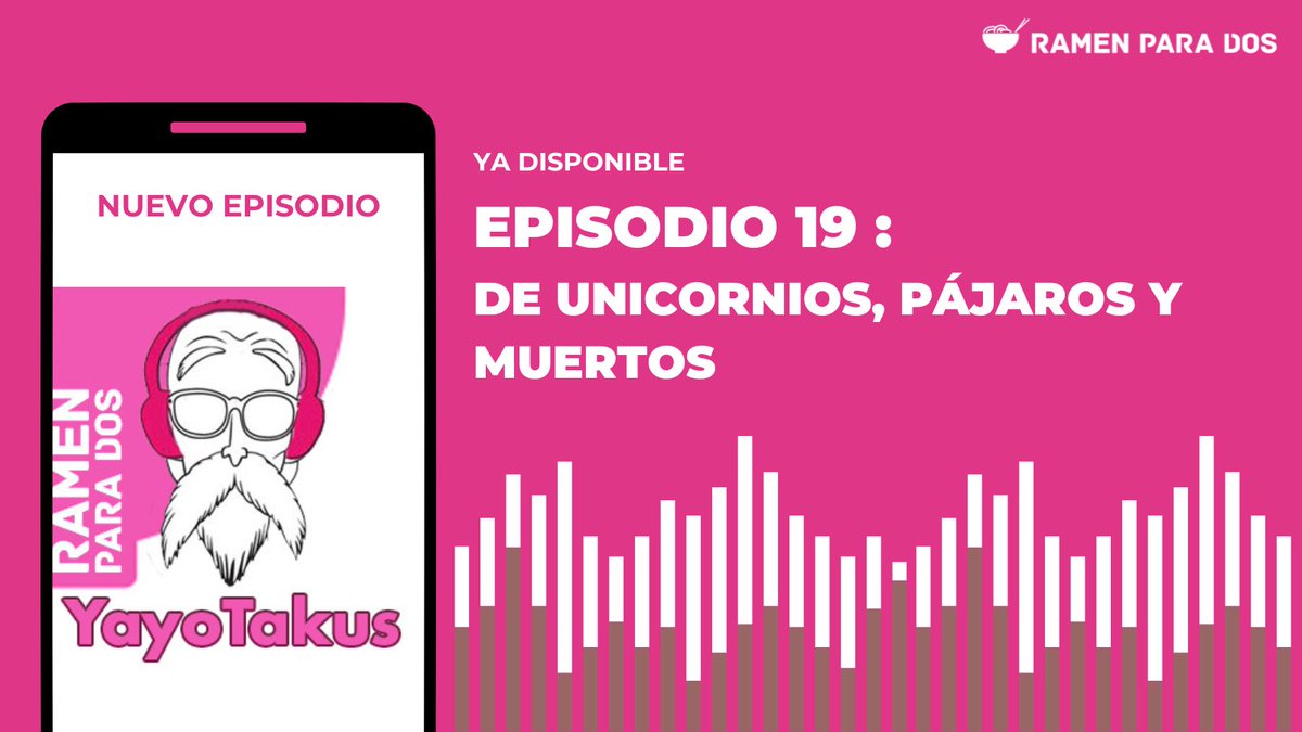 👴 Escucha <a href="/YayOtakus/">🔊YayOtakus Podcast</a> 019: "De unicornios, pájaros y muertos"

🎧 Nuestro podcast de los yayos de la redacción en:

🟡 Spreaker bit.ly/3Vt866h
🟢 Spotify bit.ly/47dWFXv
🟣 Apple bit.ly/3HXZdP7
🟠 Ivoox bit.ly/45KOKOM