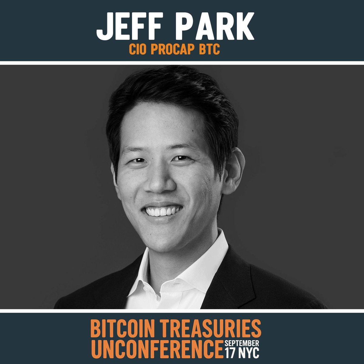 Join Partner & Chief Investment Officer of ProCap BTC Jeff Park at The  Inaugural Bitcoin Treasuries Unconference September 17 in NYC. @dgt10011  Individual Investor Tickets: https://t.co/vnvGXM3hMD