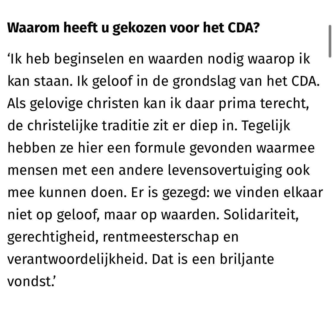 Tijs van den Brink in ND over christendemocratie:
