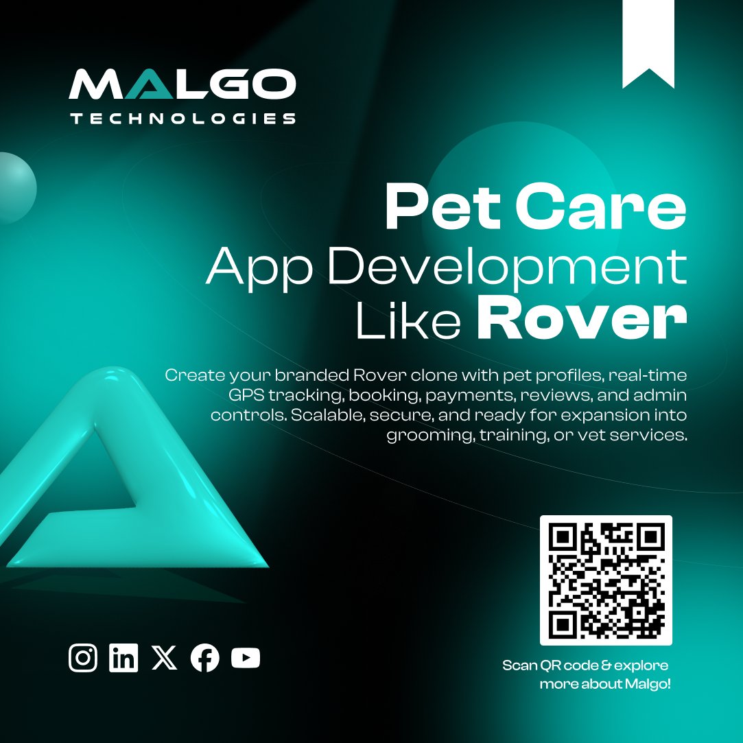 Start your on-demand pet care business with a feature-rich Rover clone app. Offer pet sitting, dog walking, grooming &amp; more. 

Get your branded pet service app today! 
🔗 malgotechnologies.com/rover-clone

#RoverClone #Malgo #PetCareApp #OnDemandApp #PetSitting #DogWalking #AppDevelopment