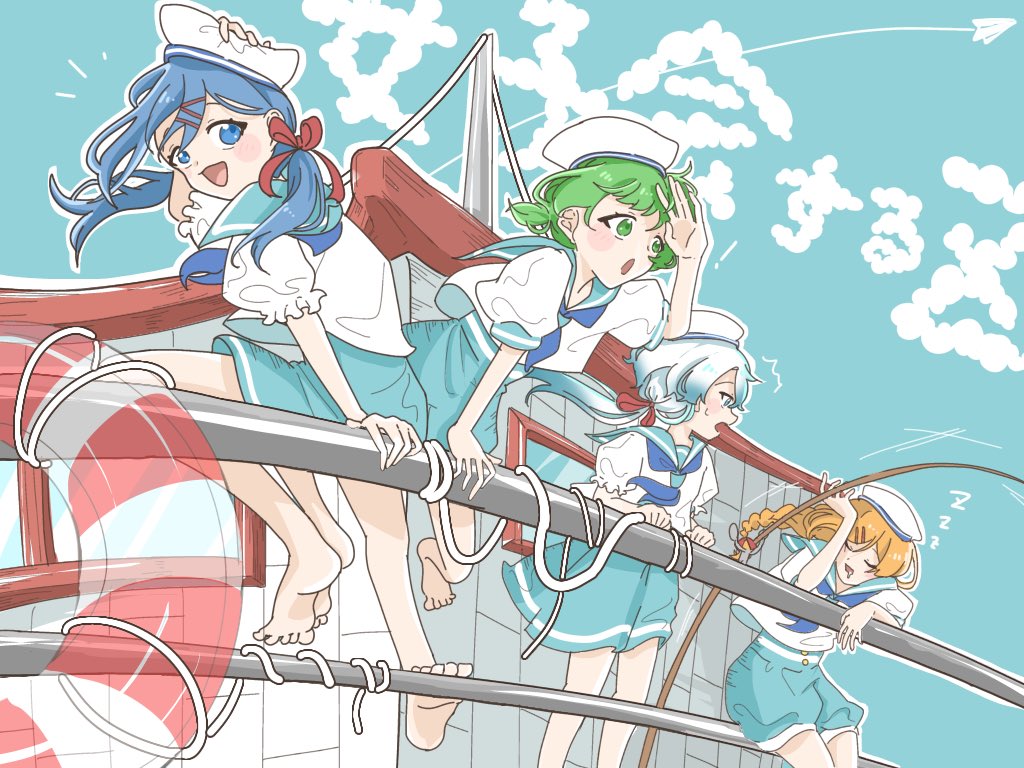 夏休みを満喫するZ〜！
（※服も髪型もアレンジしてます。）
#女子会するZ
#かむちゃんずあーと
#まつぼ絵す
#新約霊書
#キャラメルラキアート