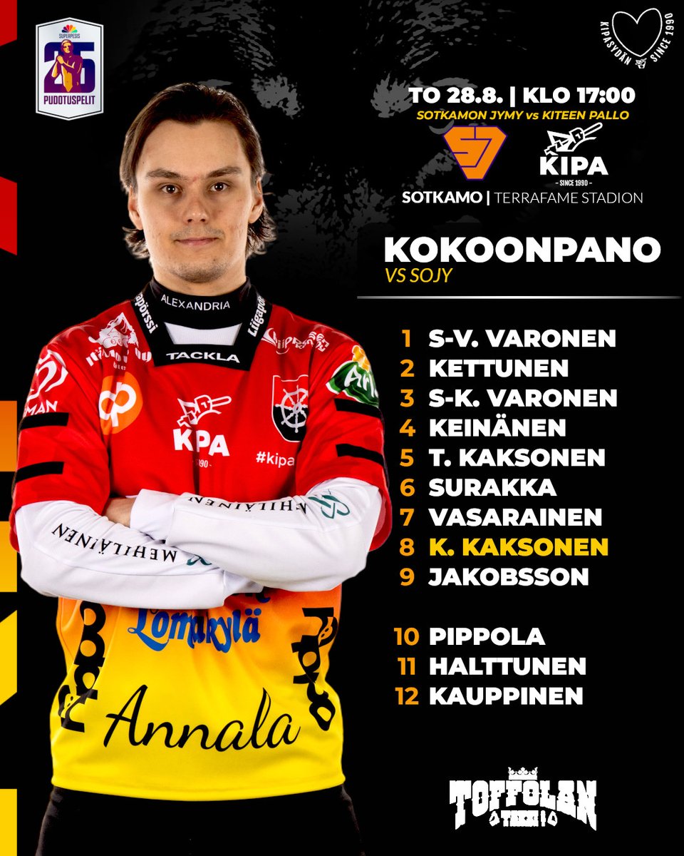 Samalla kokoonpanolla jatketaan! 👊

Miehet ratkaisevaan puolivälierään kuljettaa Toffolan Taksi!

#kipasydän #kipa90 #pesis #superpesis #urheilu #kitee #rantakenttä #ainaaurinkoinen