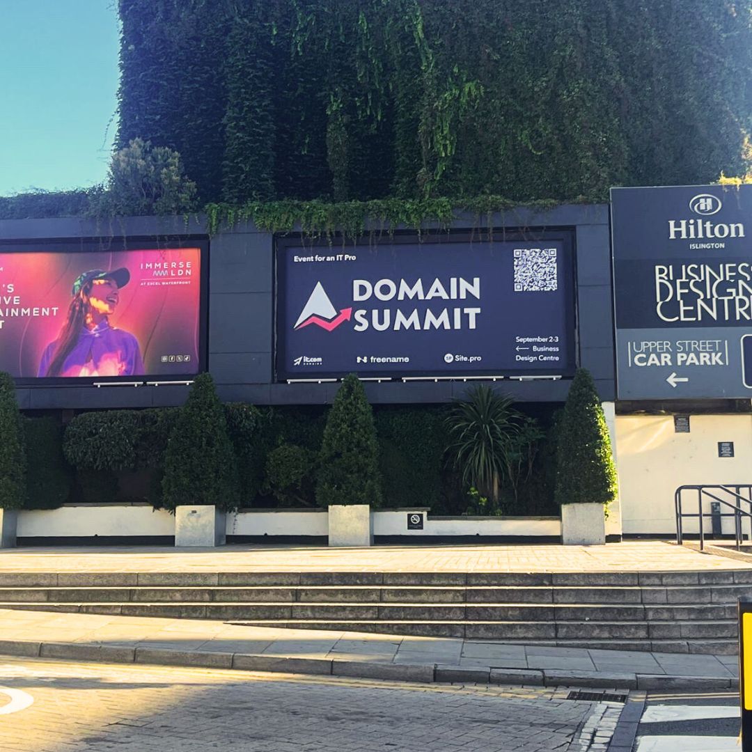 A name that carries weight deserves a place that inspires.

The #DomainSummit poster now graces the Business Design Centre, London.

2–3 September. Join us.

🔗 london25.domainsummit.com