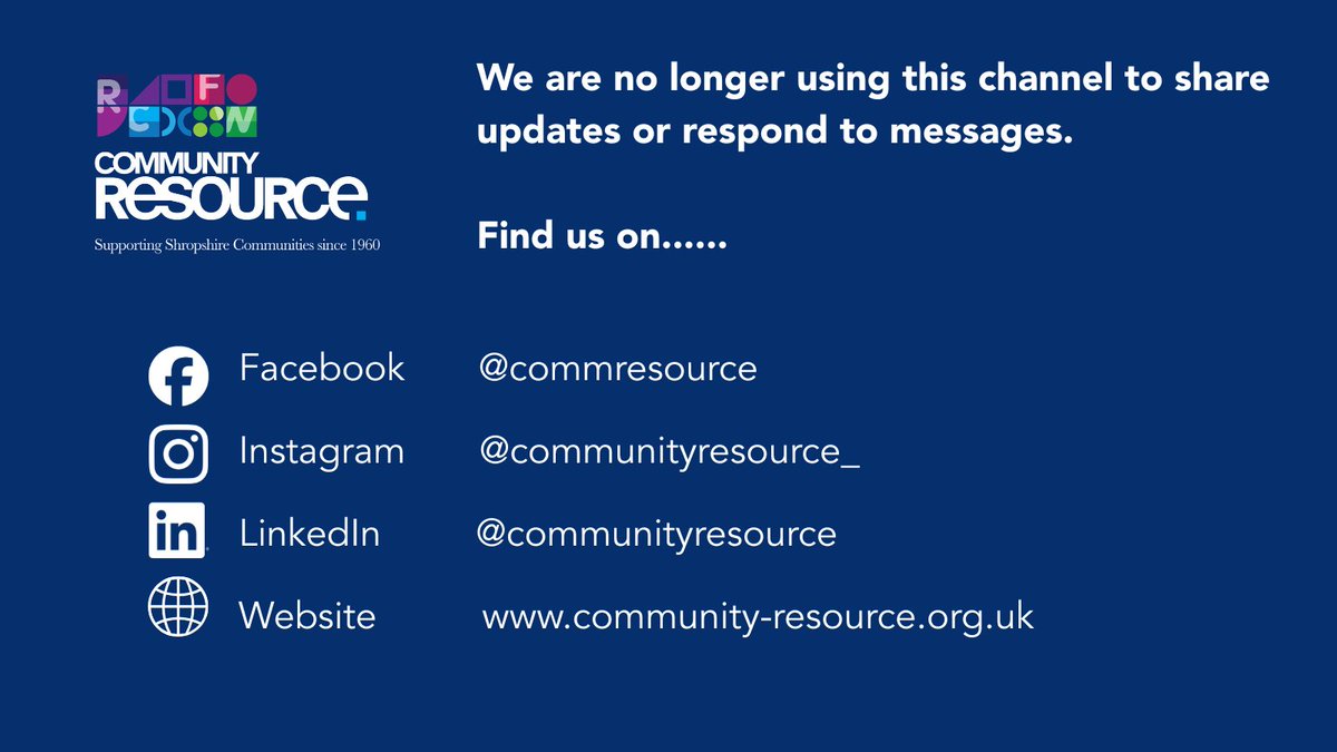 Comm_Resource's tweet image. We are no longer using this channel to share updates or respond to messages.  

We would love to keep in touch, so please follow us on our other platforms for the latest news, events, and updates.  Thanks for your continued support! 💙
