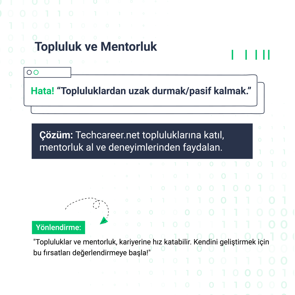 Jr. geliştirici misin? Yoksa eski halini mi hatırlıyorsun? 🤔 
 
Techcareer.net olarak, 5 yaygın hatayı çözüme kavuşturduk! 🎉
 
Hatalar sadece birer basamaktır, doğru yönde ilerlemek önemli! 🚀 
 
Hadi, kodlamaya dair öğrenmeye başla, hatalardan korkma! 😎💻
 
Paylaş,