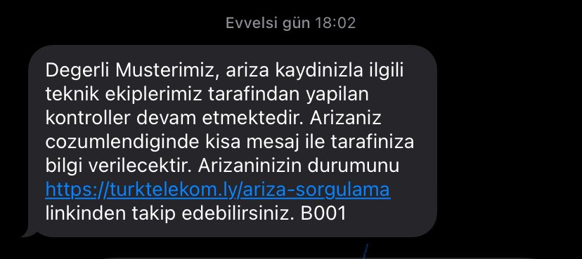tekilsahiis's tweet photo. Şu sorunun 2 aydır devam etmesi.. ve 2 aydır aynı mesajı yollamanız. Gerçekten yazık. Veremediğiniz hızın hizmetini satmayın. İnsanların cebinden yok yere çalmayın. Yeter artık ! @TurkTelekom @umitonaltr https://t.co/3h581kCuMm