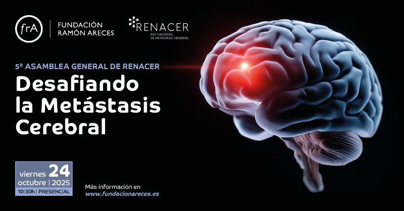 🧠 Save the Date!
📅 24 Oct 2025 | 🕥 10:30–15:00
📍 Fundación Ramón Areces, Madrid
Join the 5th RENACER GA to share breakthroughs in #BrainMetastasis. Talks by top experts on CNS mets, lung cancer &amp; more. 🔗 Register: bit.ly/3U4ROA3

#Oncology #RENACER