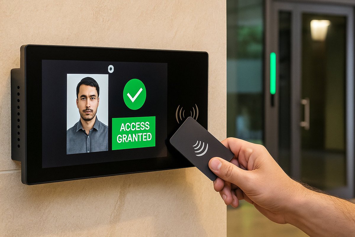 ITDDisplay's tweet image. Smart access made effortless! 🚪
Tap, enter, and go – the 10.1&quot; Zero-Bezel Touch Panel PC with NFC &amp;amp; webcam ensures fast, secure entry for buildings &amp;amp; industrial sites. #SmartAccess #PCAPTouch #NFC #IndustrialTech