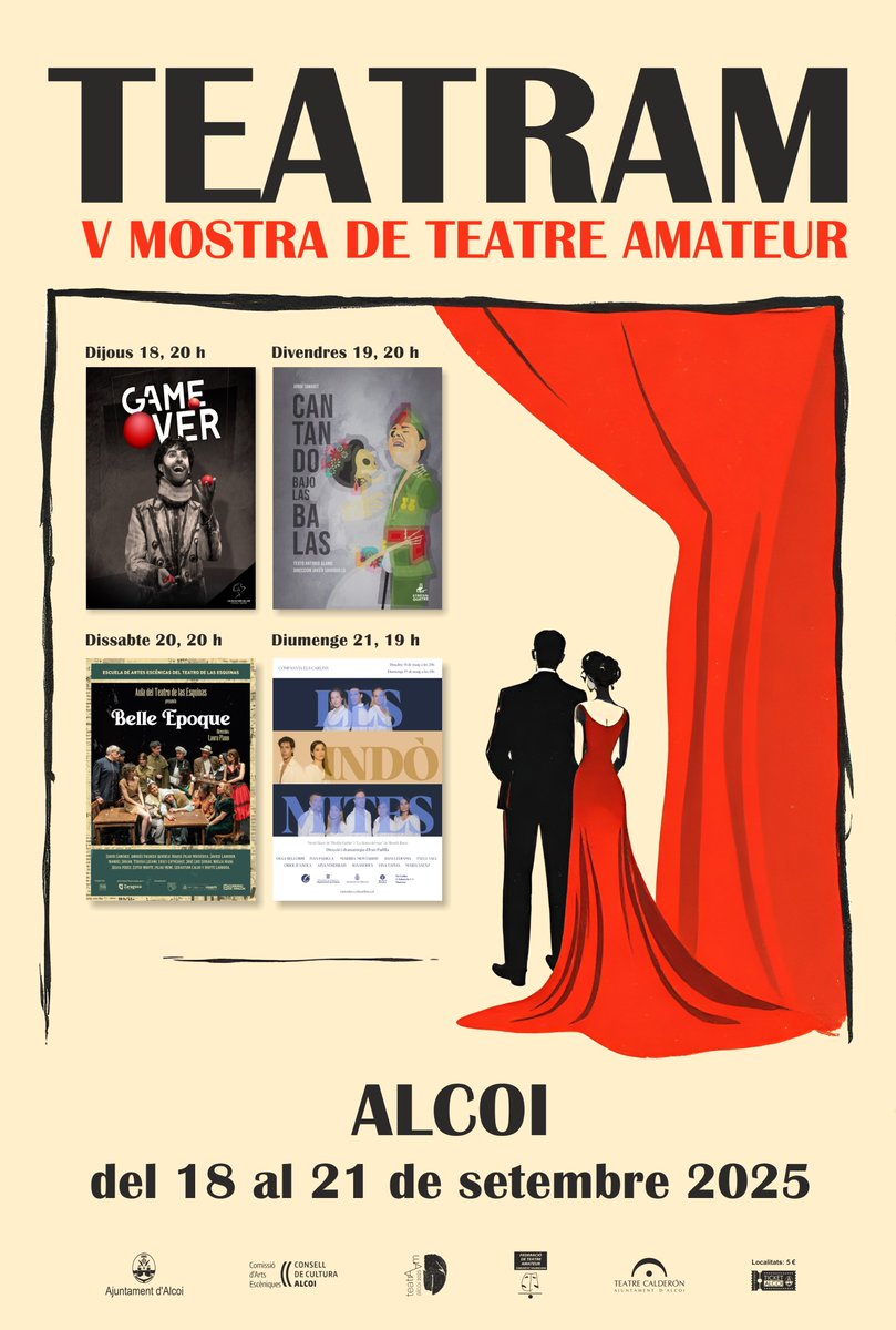 Teatram 2025 ompli Alcoi de teatre amateur amb quatre propostes per a tots els públics
home.ticketalcoi.com/ca/teatram-202…