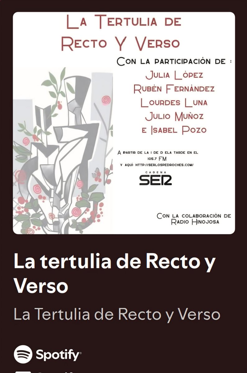 La tertulia de Recto y Verso ya está en Spotify. 

Escucha, opina y comparte.

open.spotify.com/episode/5rS8UL…