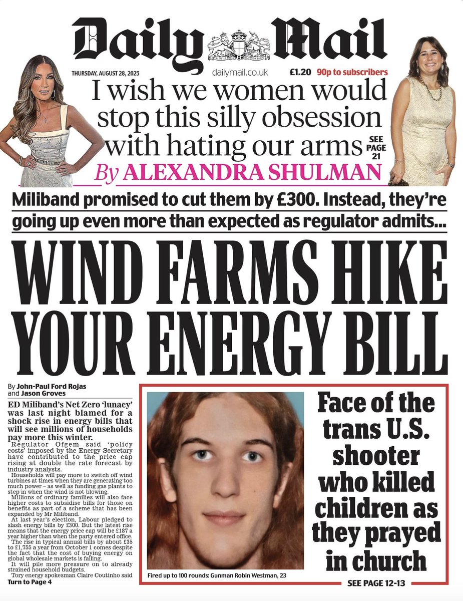 Ed Miliband said he would cut your energy bills by £300, but the price cap is going up.

Miliband blamed gas prices, but this is another lie.

The real reason is his obsession with renewables and his ideological drive to decarbonise the grid.🧵